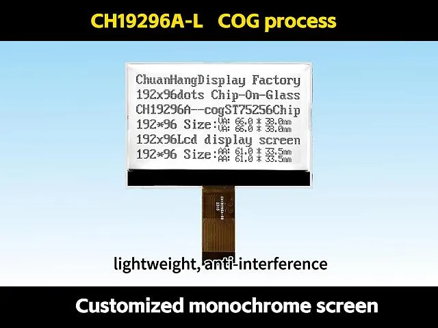 CH19296A-L (Version Plug-in) Affichage Graphique LCD 192x96